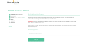 ShareASale Review Account creation