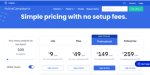 ActiveCampaign Pricing