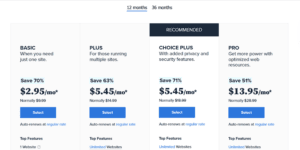 Bluehost hosting price