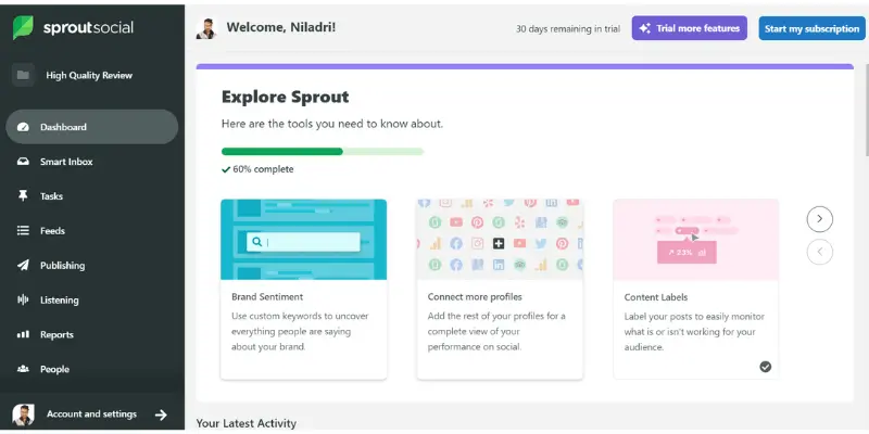 Sprout Social Dashboard