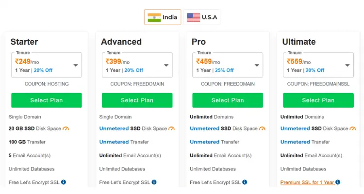 BigRock Price India server
