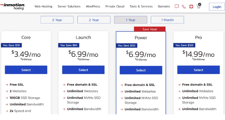 InMotion Shared hosting 