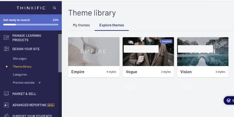 Thinkific Theme Library