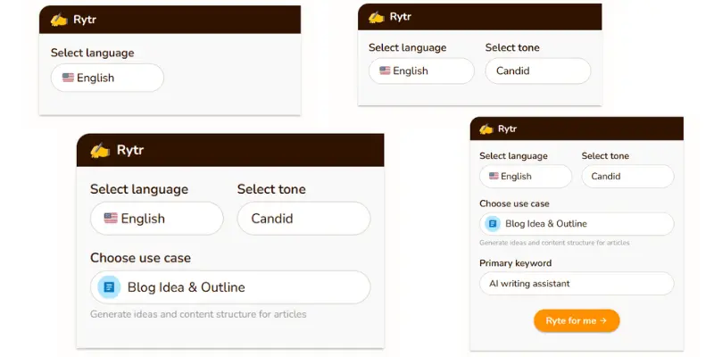 Rytr AI Writing Tool Steps