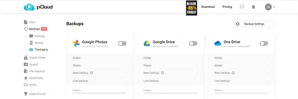 pCloud Third party backup