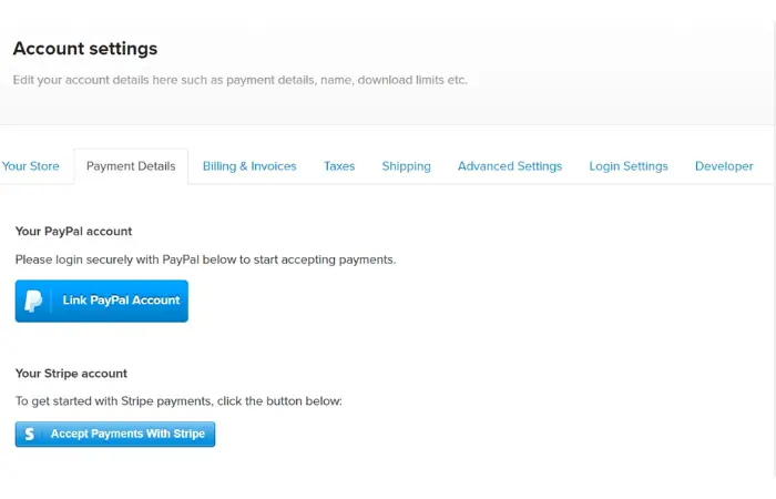 Payhip payment account