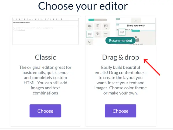 Email Octopus drag and drop editor