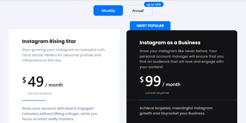 Flock Social price monthly